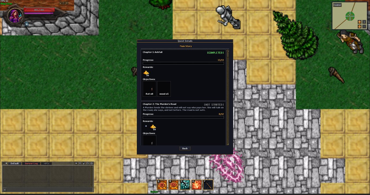 The quest log